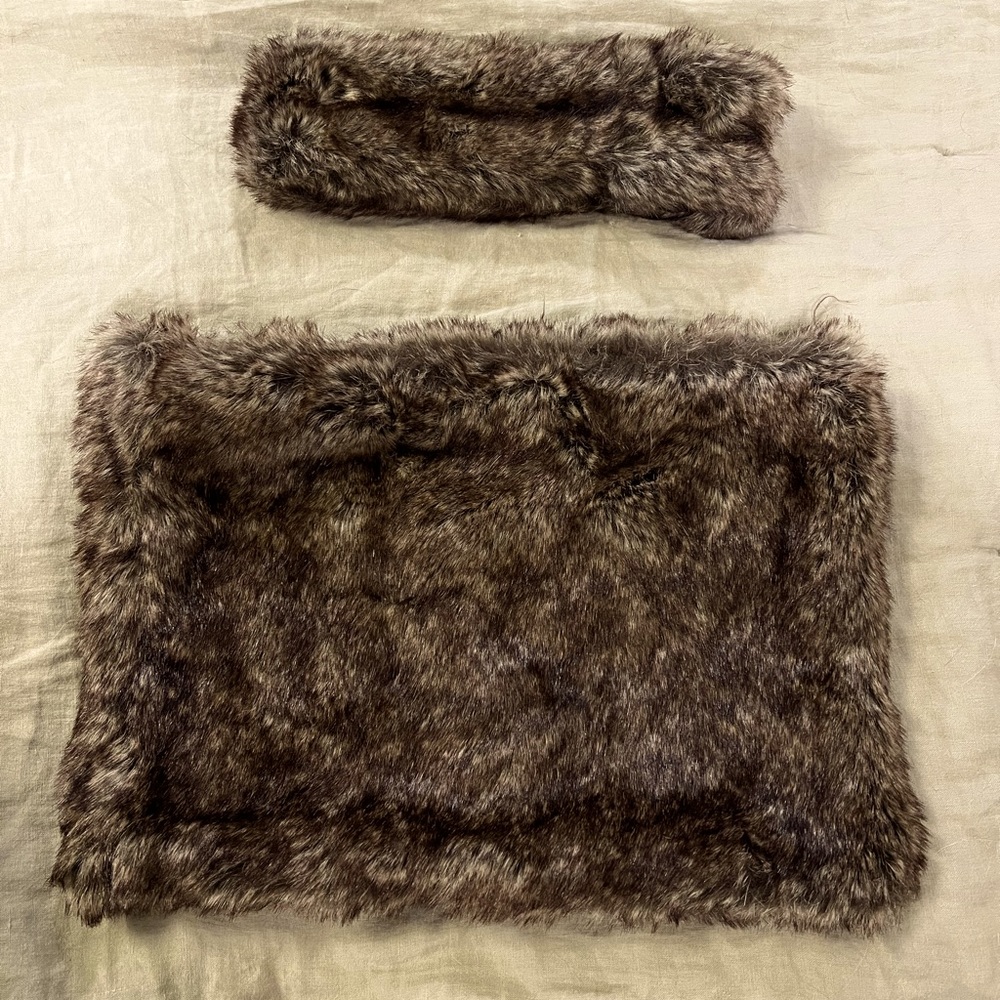 NWOT faux fur ear muff and scarf
